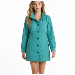 Marc New York Womens Trench Jacket Coat Green Size M